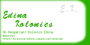 edina kolonics business card